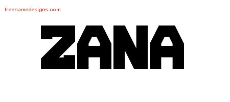 Zana Titling Name Tattoo Designs