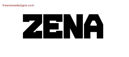 Zena Titling Name Tattoo Designs
