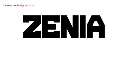 Zenia Titling Name Tattoo Designs