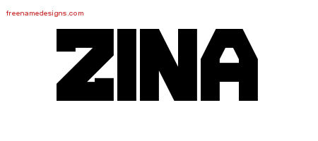 Zina Titling Name Tattoo Designs