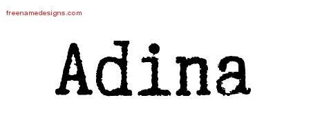 Adina Typewriter Name Tattoo Designs