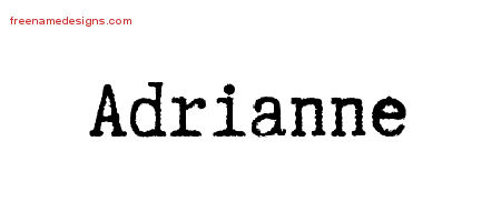 Adrianne Typewriter Name Tattoo Designs