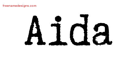 Aida Typewriter Name Tattoo Designs