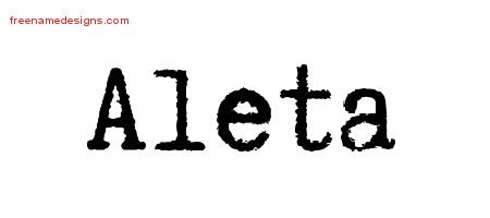 Aleta Typewriter Name Tattoo Designs