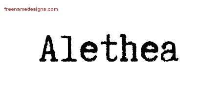 Alethea Typewriter Name Tattoo Designs