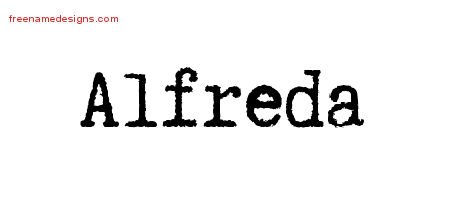 Alfreda Typewriter Name Tattoo Designs
