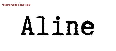 Aline Typewriter Name Tattoo Designs