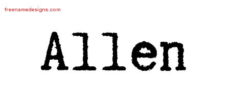 Allen Typewriter Name Tattoo Designs