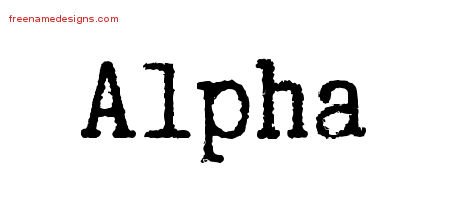 Alpha Typewriter Name Tattoo Designs
