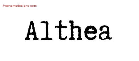 Althea Typewriter Name Tattoo Designs
