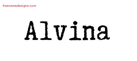 Alvina Typewriter Name Tattoo Designs