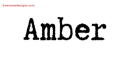 Amber Typewriter Name Tattoo Designs