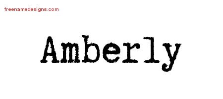 Amberly Typewriter Name Tattoo Designs