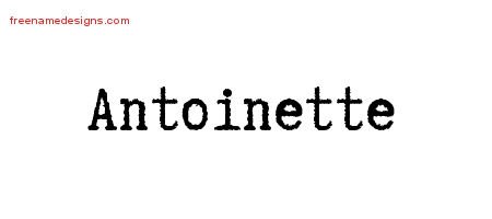 Antoinette Typewriter Name Tattoo Designs