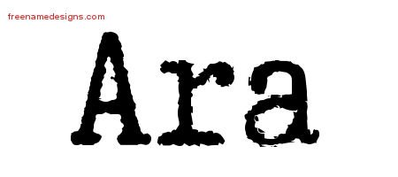 Ara Typewriter Name Tattoo Designs