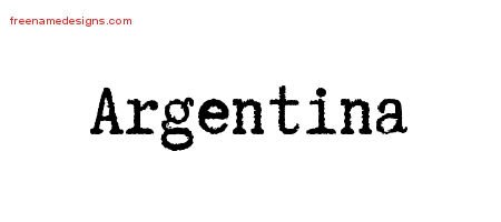 Argentina Typewriter Name Tattoo Designs