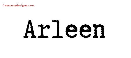 Arleen Typewriter Name Tattoo Designs