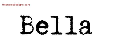 Bella Typewriter Name Tattoo Designs