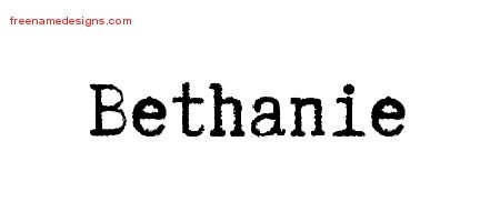 Bethanie Typewriter Name Tattoo Designs