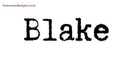 Blake Typewriter Name Tattoo Designs