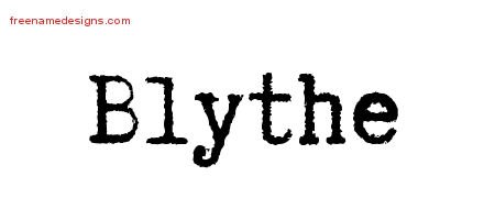 Blythe Typewriter Name Tattoo Designs