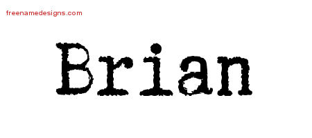 Brian Typewriter Name Tattoo Designs