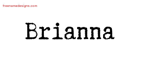 Brianna Typewriter Name Tattoo Designs