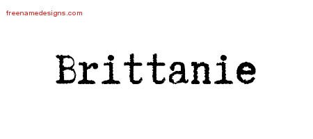 Brittanie Typewriter Name Tattoo Designs