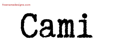Cami Typewriter Name Tattoo Designs