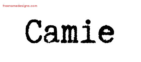 Camie Typewriter Name Tattoo Designs