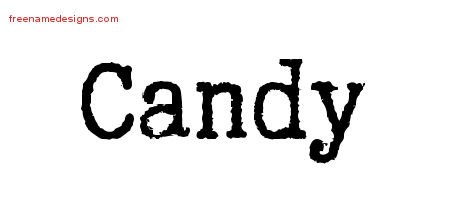 Candy Typewriter Name Tattoo Designs
