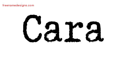 Cara Typewriter Name Tattoo Designs