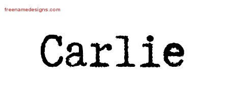 Carlie Typewriter Name Tattoo Designs