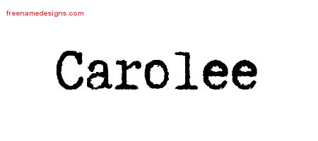 Carolee Typewriter Name Tattoo Designs