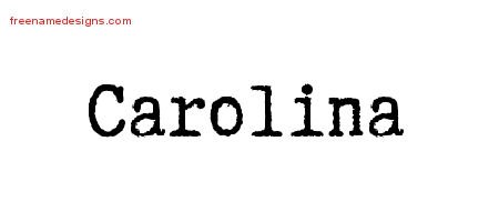 Carolina Typewriter Name Tattoo Designs