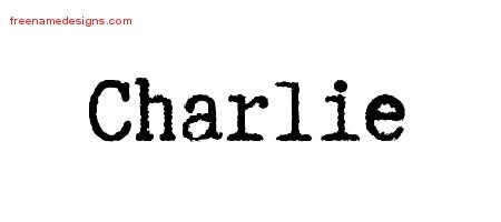Charlie Typewriter Name Tattoo Designs