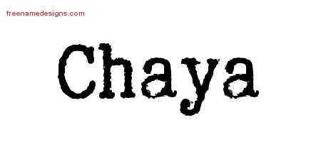 Chaya Typewriter Name Tattoo Designs