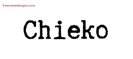 Chieko Typewriter Name Tattoo Designs
