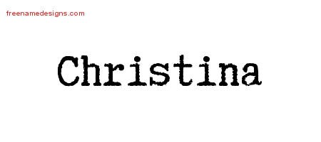 Christina Typewriter Name Tattoo Designs