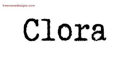 Clora Typewriter Name Tattoo Designs