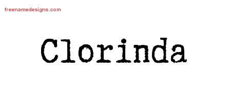 Clorinda Typewriter Name Tattoo Designs
