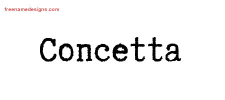 Concetta Typewriter Name Tattoo Designs