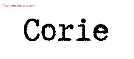 Corie Typewriter Name Tattoo Designs