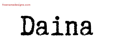 Daina Typewriter Name Tattoo Designs