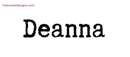 Deanna Typewriter Name Tattoo Designs