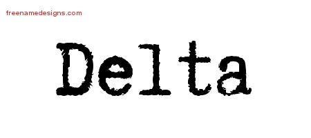 Delta Typewriter Name Tattoo Designs