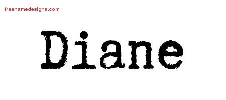 Diane Typewriter Name Tattoo Designs
