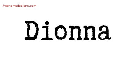 Dionna Typewriter Name Tattoo Designs