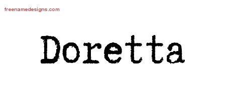 Doretta Typewriter Name Tattoo Designs