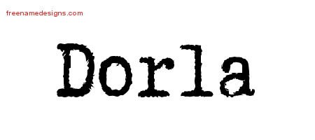 Dorla Typewriter Name Tattoo Designs